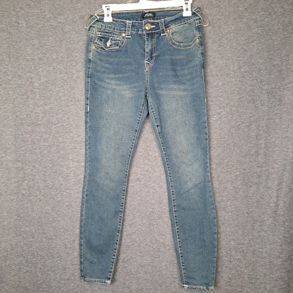 True Religion Denim - True Religion Jennie Curvy Jeans Womens 28 Blue Mid Rise Super Skinny Stretch